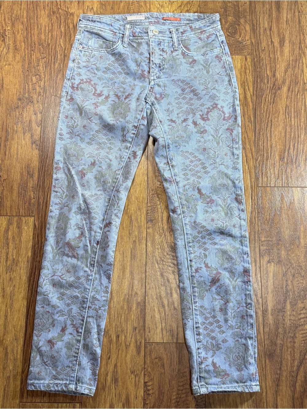 Anthropologie Pilcro Slim Boyfriend Floral Print Jeans Women’s Size 25 Stretchy